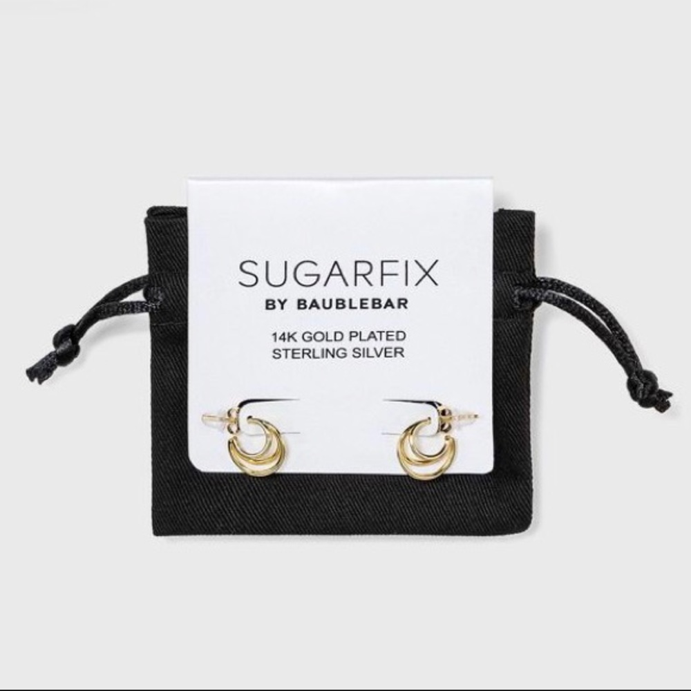 SUGARFIX by Baublebar 14k- Gold Crescent Moon Loop Earrings